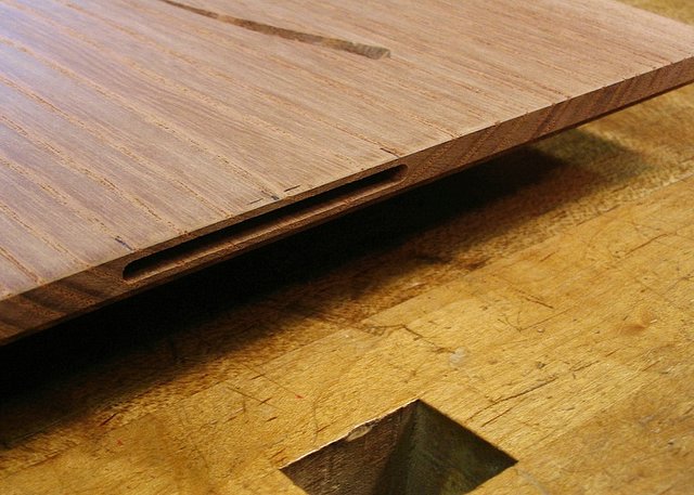 Mortise Cut In Breadboard Tenon